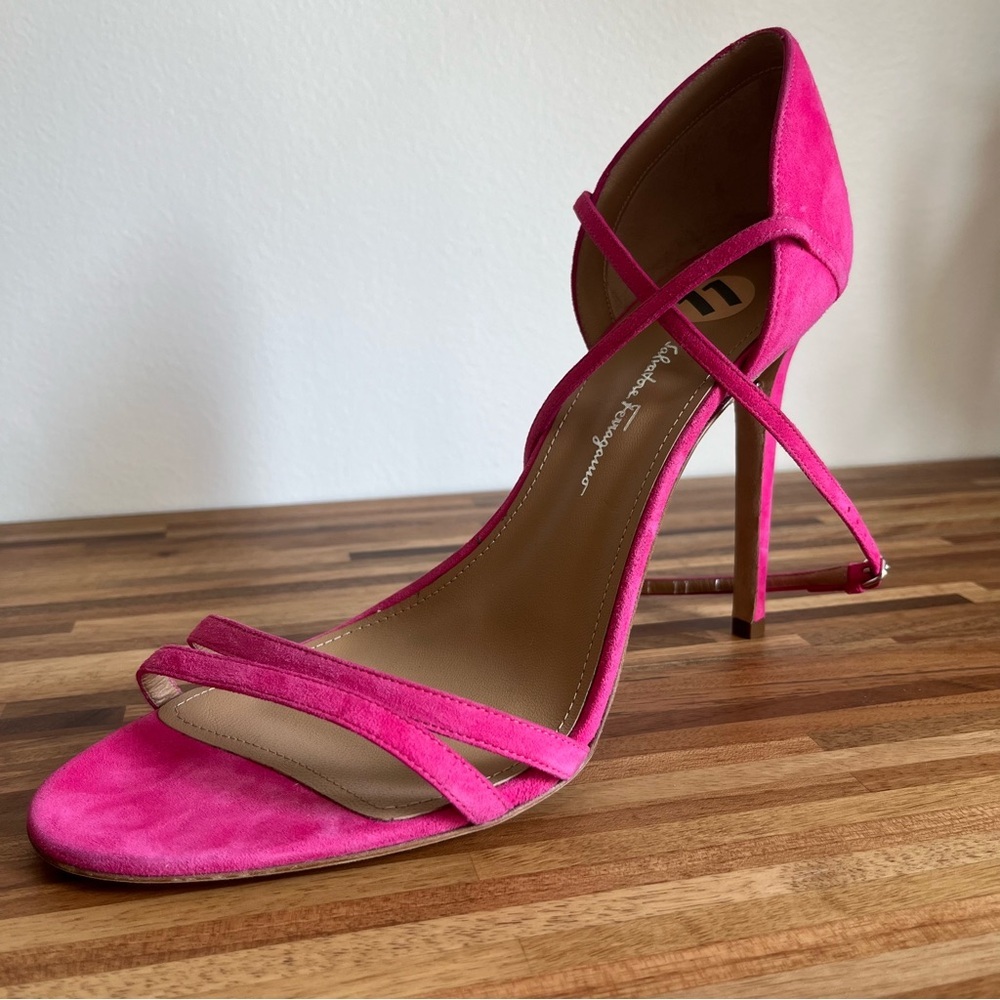 NWT Salvatore Ferragamo Ines Pink Suede Stiletto heels - Picture 8 of 12